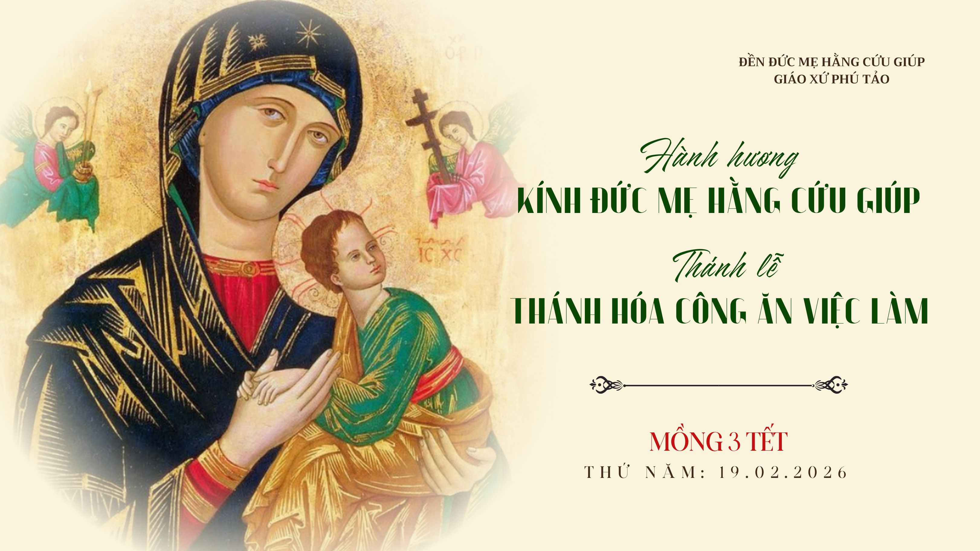 Chương trình Hành hương đầu năm tại Đền Đức Mẹ Hằng Cứu giúp Giáo xứ Phú Tảo